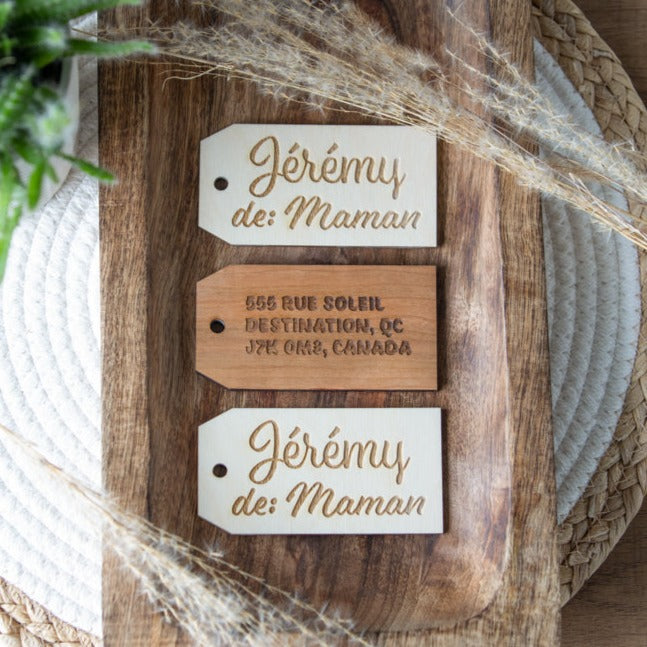 ÉTIQUETTE CADEAU PERSONNALISÉE GRAVÉE ET RÉUTILISABLE